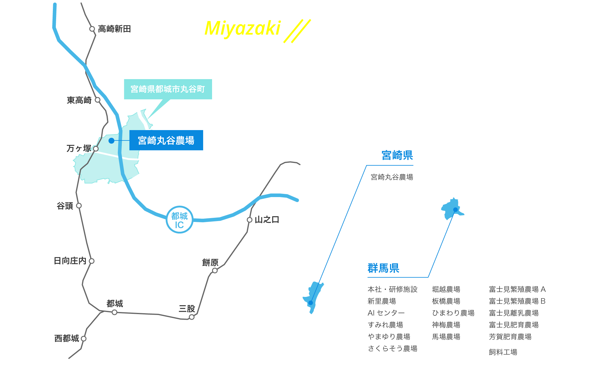 農場マップ（宮崎県）